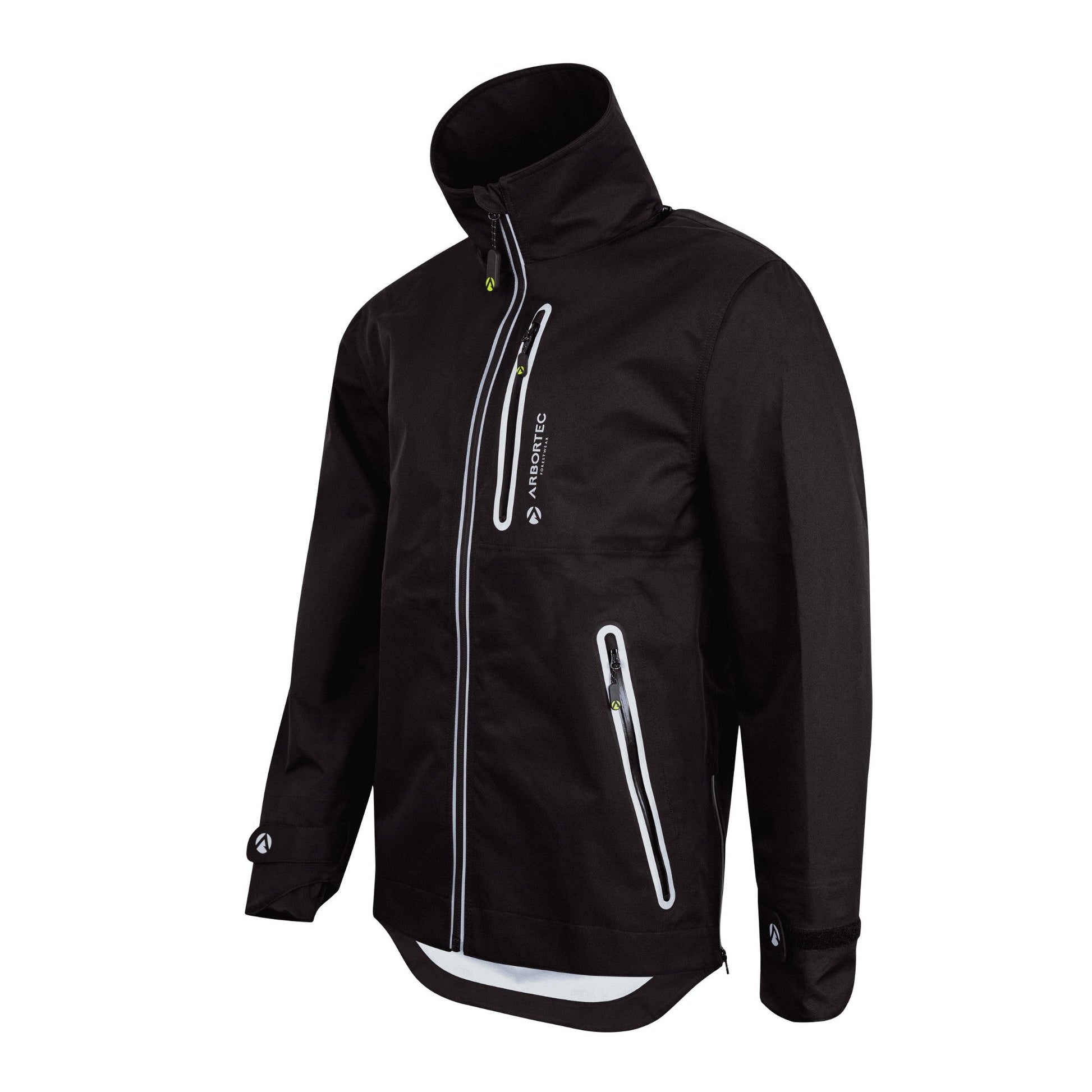 AT4420 Full - Zip Waterproof Work Jacket – Black - Arbortec Forestwear