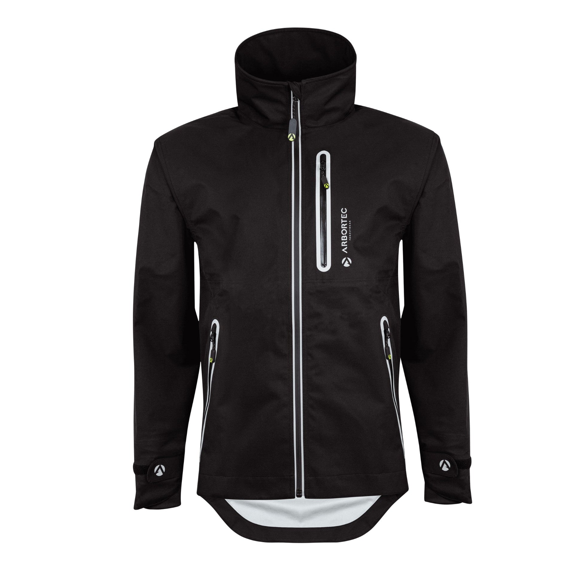 AT4420 Full - Zip Waterproof Work Jacket – Black - Arbortec Forestwear