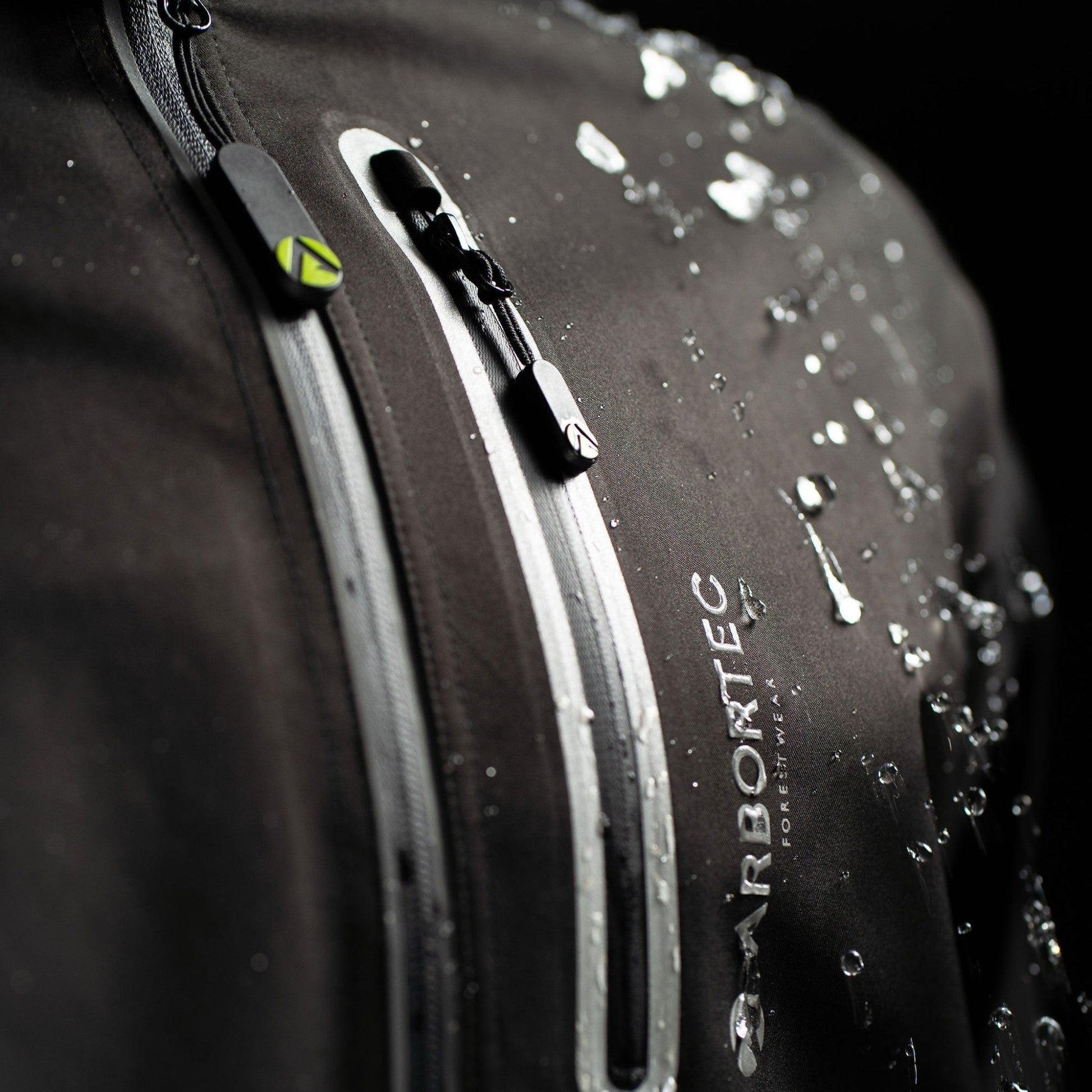 AT4420 Full - Zip Waterproof Work Jacket – Black - Arbortec Forestwear