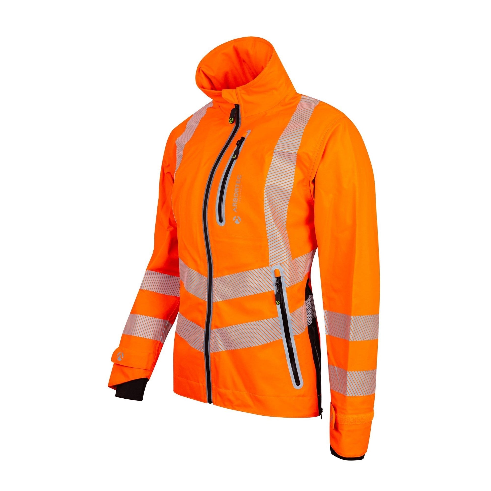 ATHV4420 Full Zip Waterproof Work Jacket – Hi - Vis Orange - Arbortec Forestwear