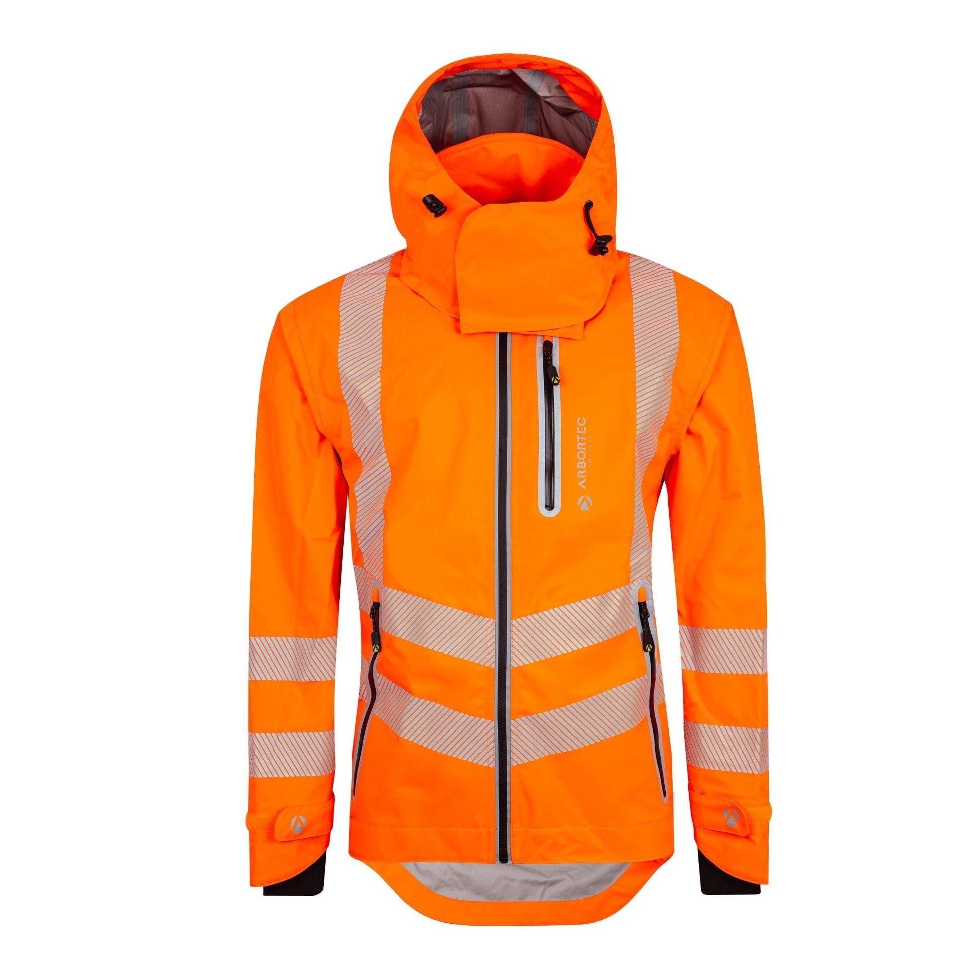 ATHV4420 Full Zip Waterproof Work Jacket – Hi - Vis Orange - Arbortec Forestwear