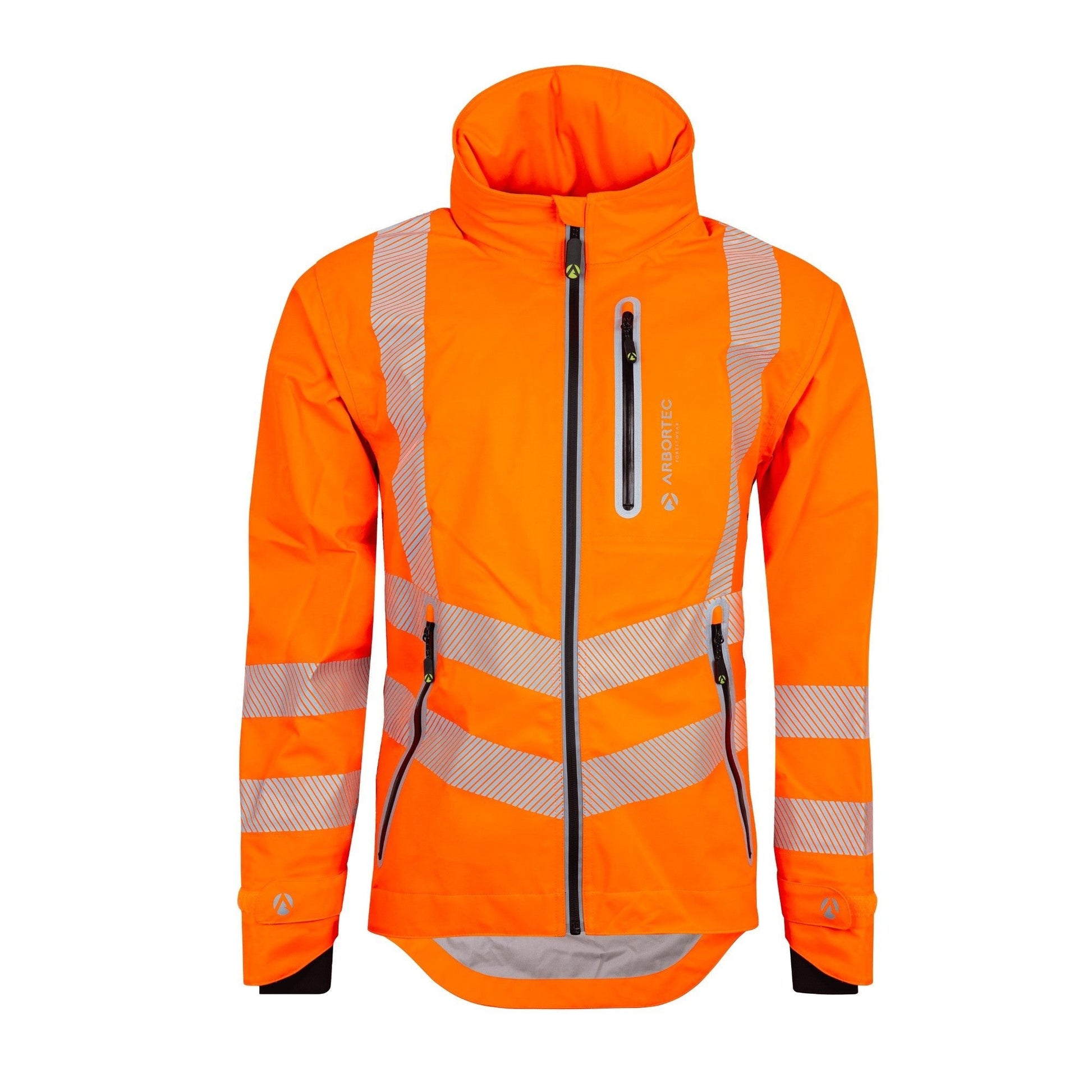 ATHV4420 Full Zip Waterproof Work Jacket – Hi - Vis Orange - Arbortec Forestwear