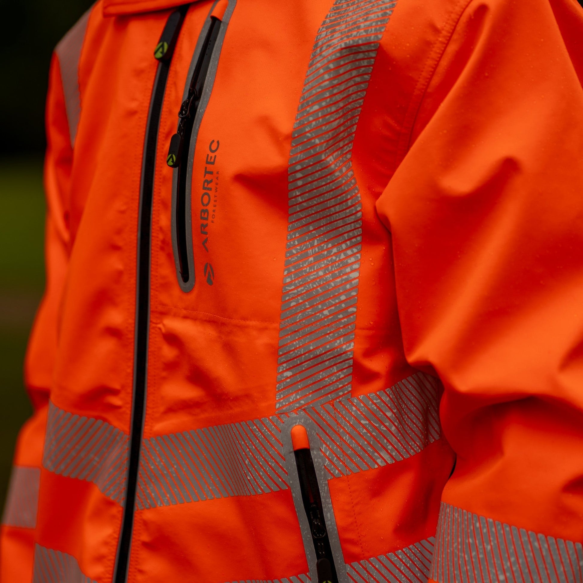 ATHV4420 Full Zip Waterproof Work Jacket – Hi - Vis Orange - Arbortec Forestwear