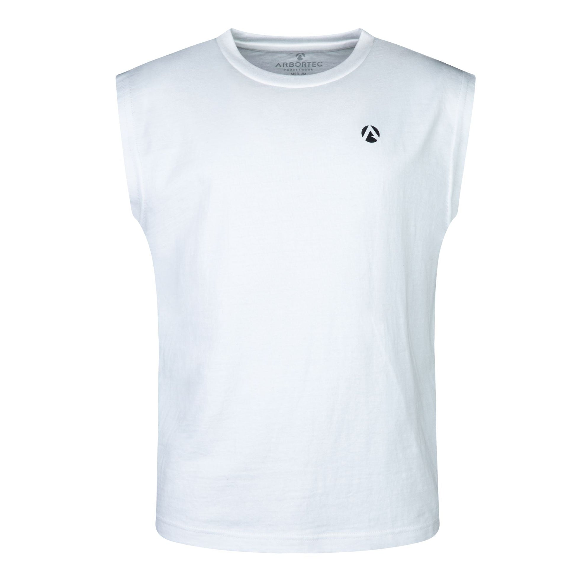 White Sleeveless T-Shirt (Black - AIS/LTTL) - Arbortec Forestwear