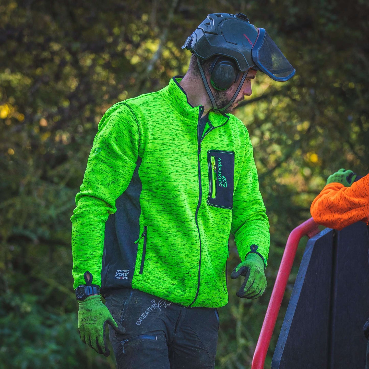 Kudu Plus Melange Zip Sweater Yellow in Action