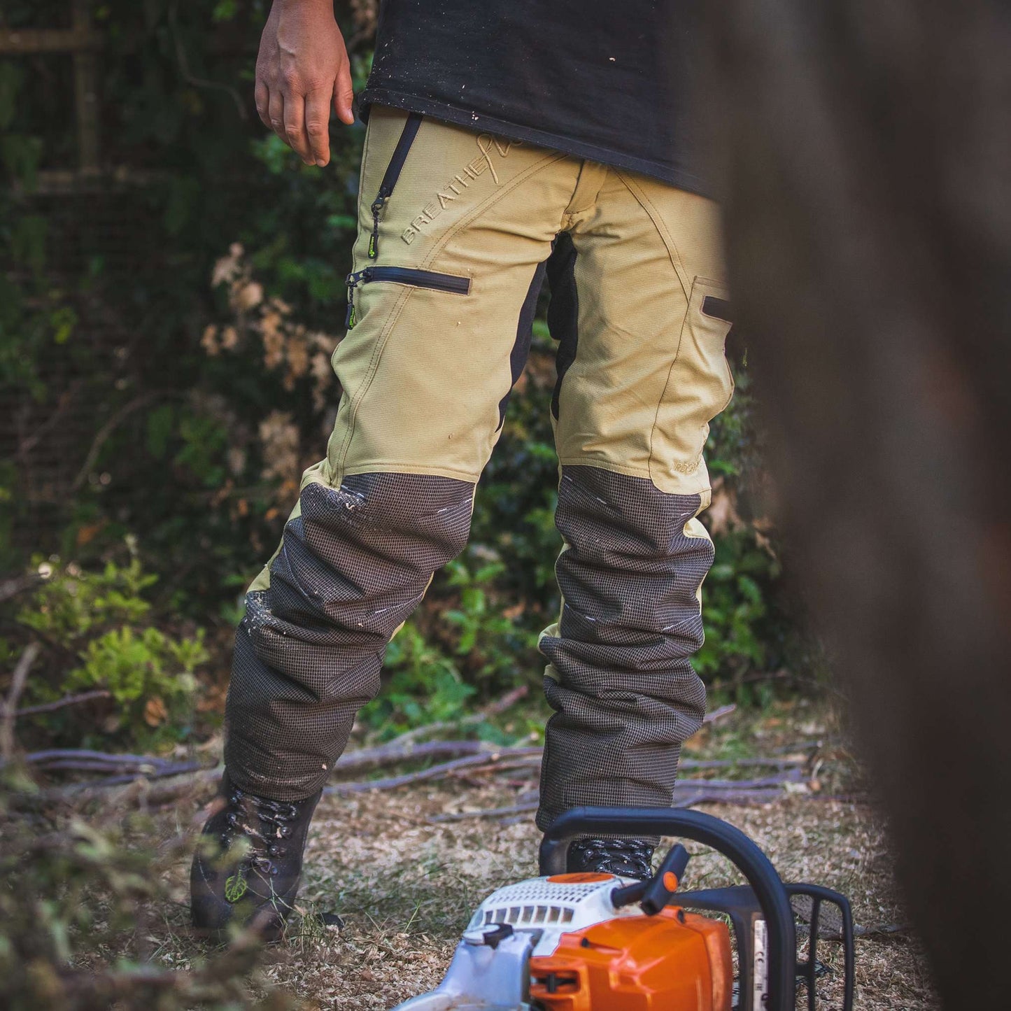 AT4070 Breatheflex Pro Chainsaw Trousers Design C Class 1 - Beige.