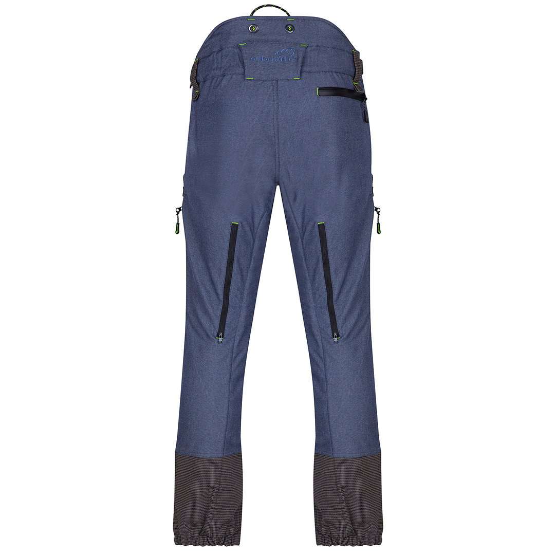 arbortec breathflex pro type a class 1 chainsaw trousers in denim colour - rear