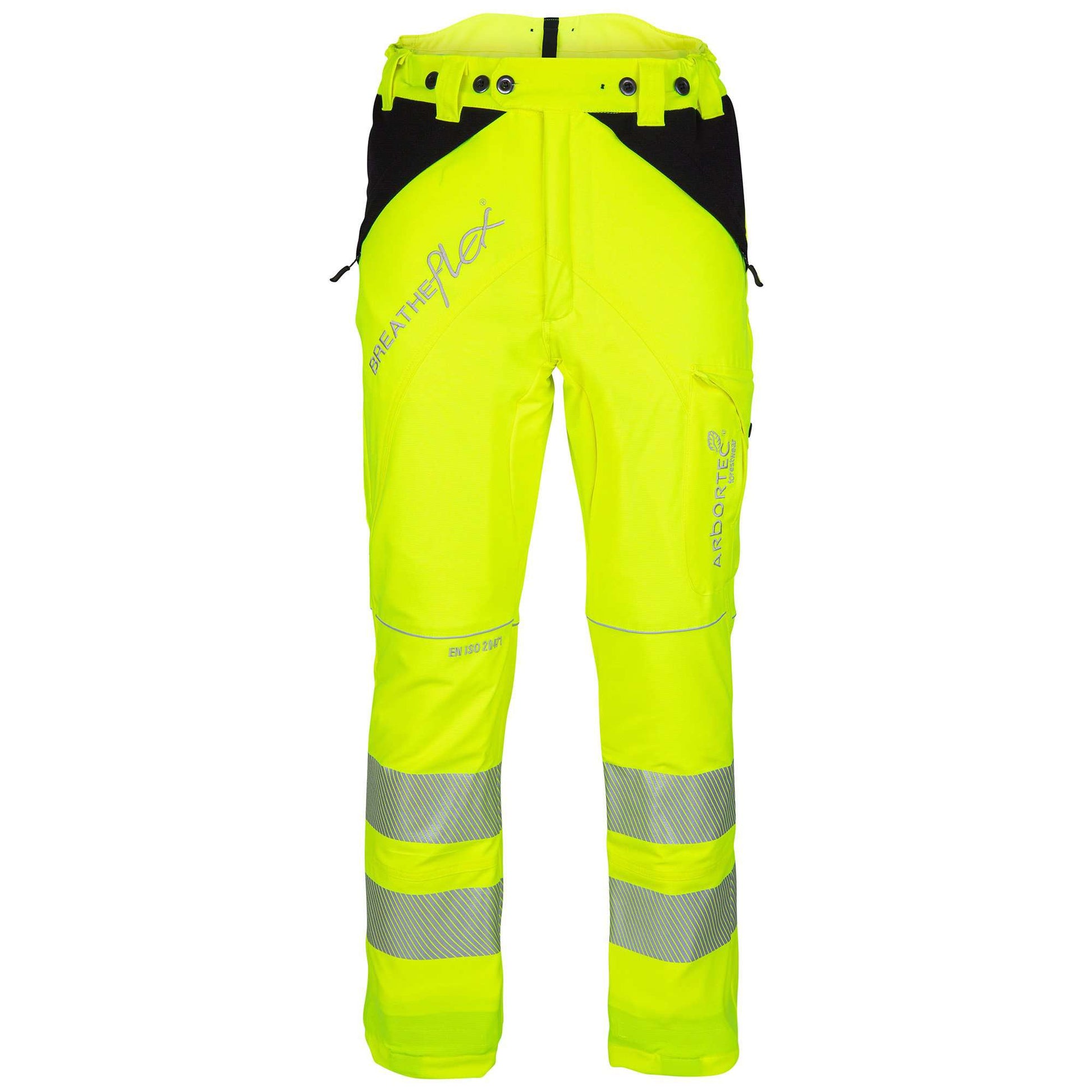 ATHV4010 Breatheflex Type A Class 1 Chainsaw Trousers - Hi-Viz Yellow - Arbortec Forestwear
