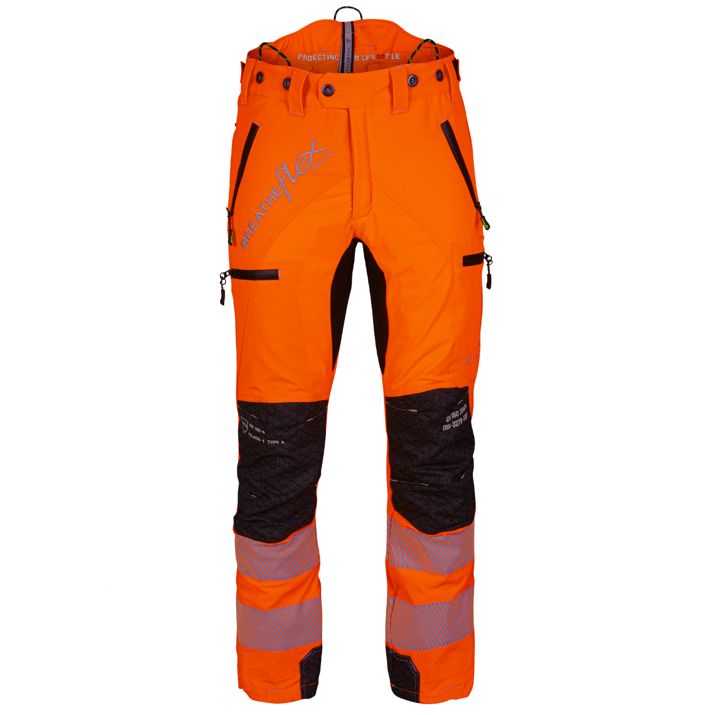 ATHV4070 Breatheflex Pro Chainsaw Trousers Design C Class 1 - Hi-Vis Orange