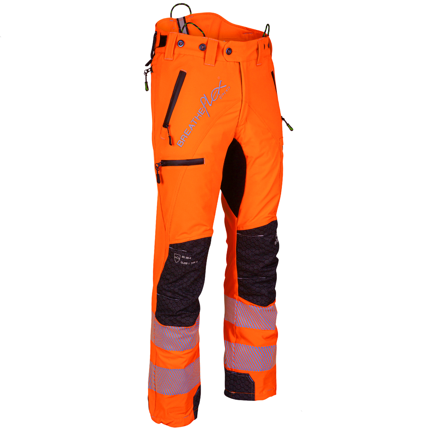 ATHV4070 Breatheflex Pro Chainsaw Trousers Design C Class 1 - Hi-Vis Orange