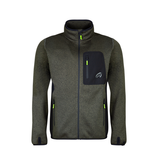 Melange Jacket Olive - Front View