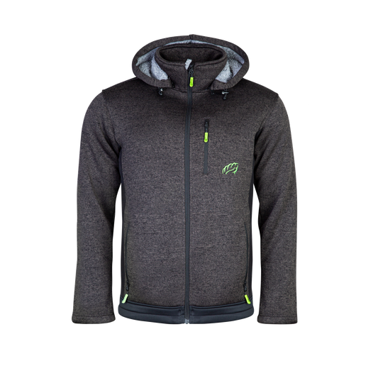 Yeti Knitted Fleece Lined Jacket Grey