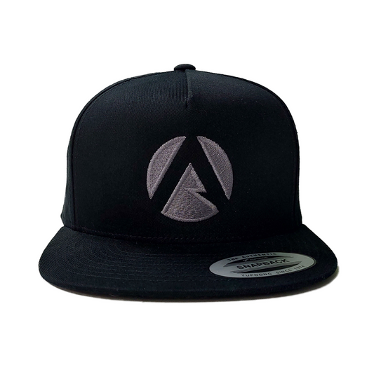 AT051 - Baseball Cap Classic Shape Front Icon - Black/Grey