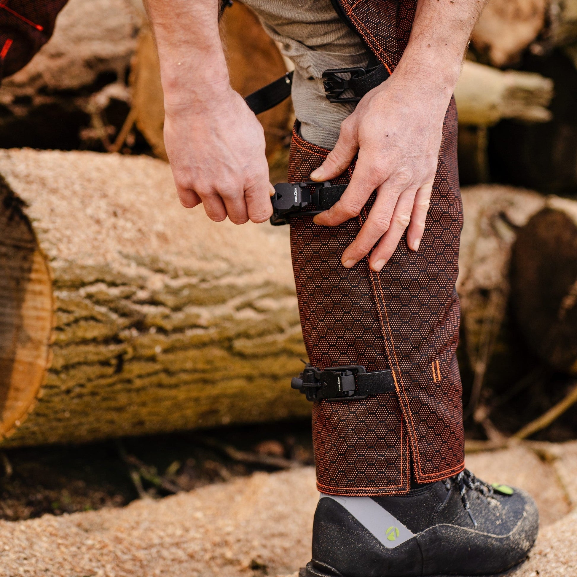 AT4008(US) Arbortec Chainsaw Chaps Calf Wrap - Orange - Arbortec Forestwear