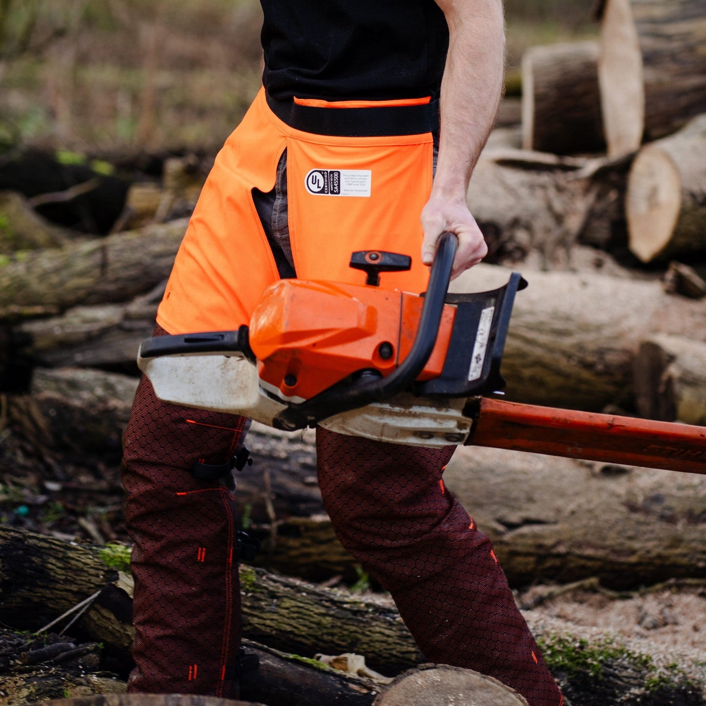 AT4009(US) Arbortec Chainsaw Chaps Front Protection - Orange - Arbortec Forestwear