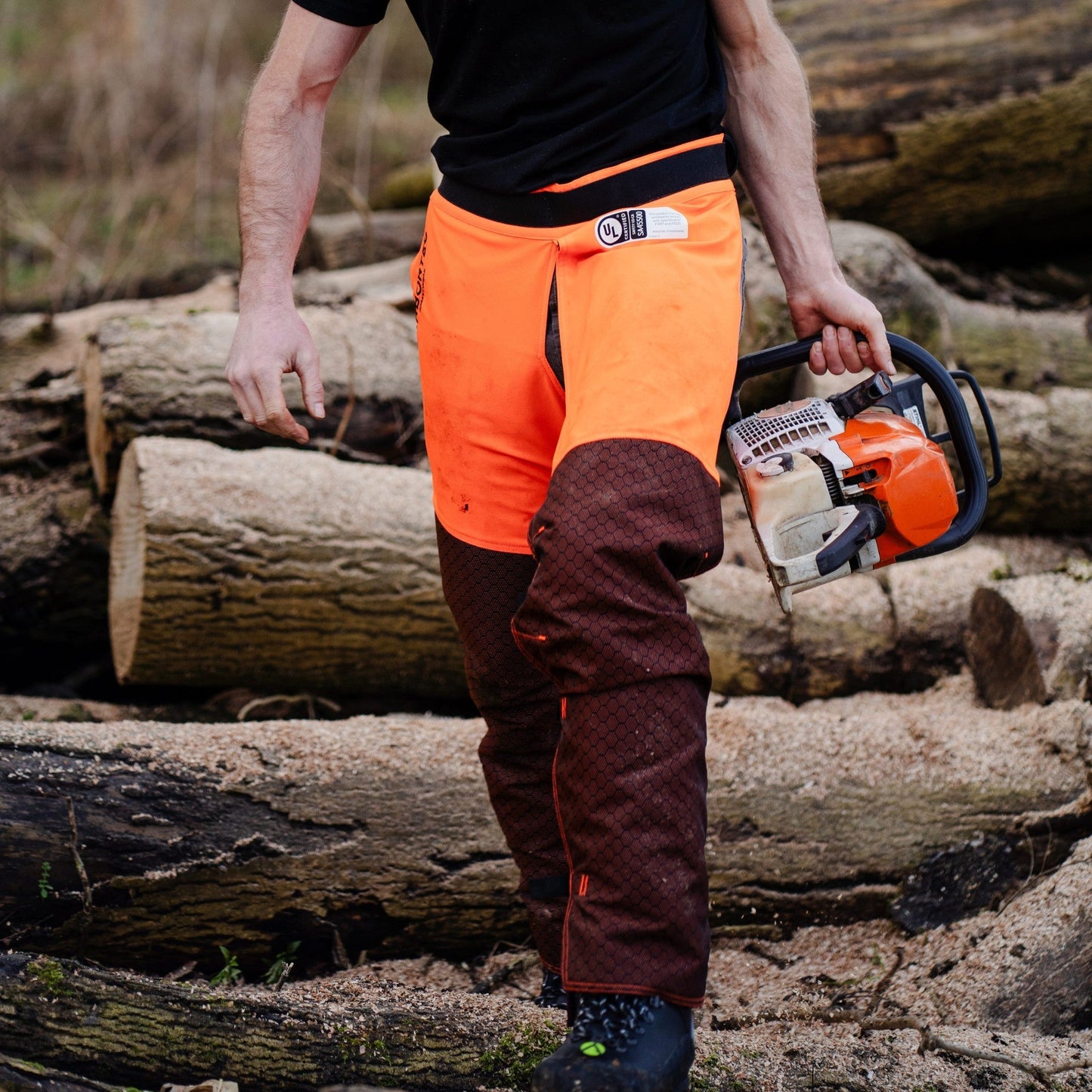 AT4009(US) Arbortec Chainsaw Chaps Front Protection - Orange - Arbortec Forestwear