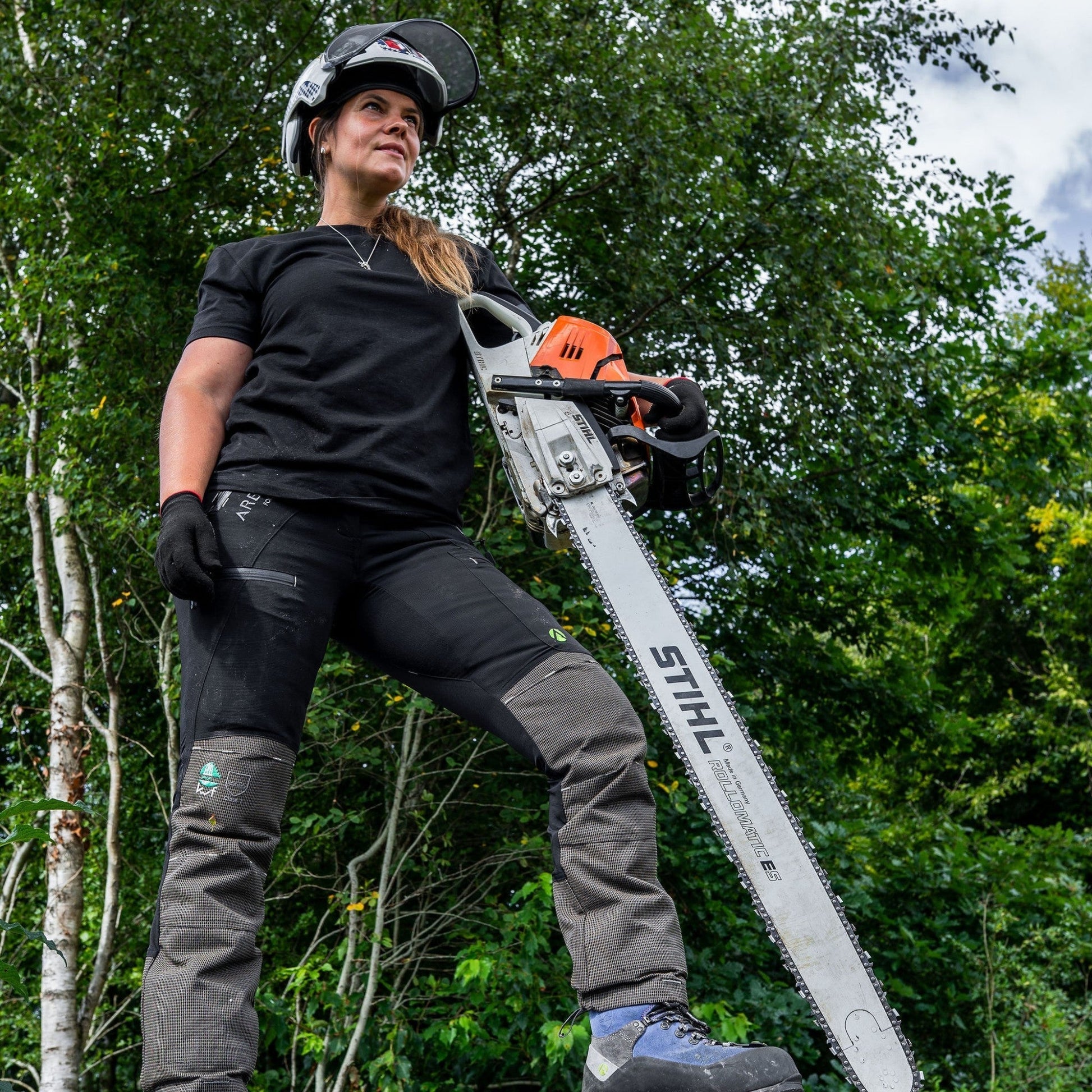 AT4070(F) Breatheflex Pro Women's Chainsaw Trousers Class 1 / Design C - Black - Arbortec Forestwear