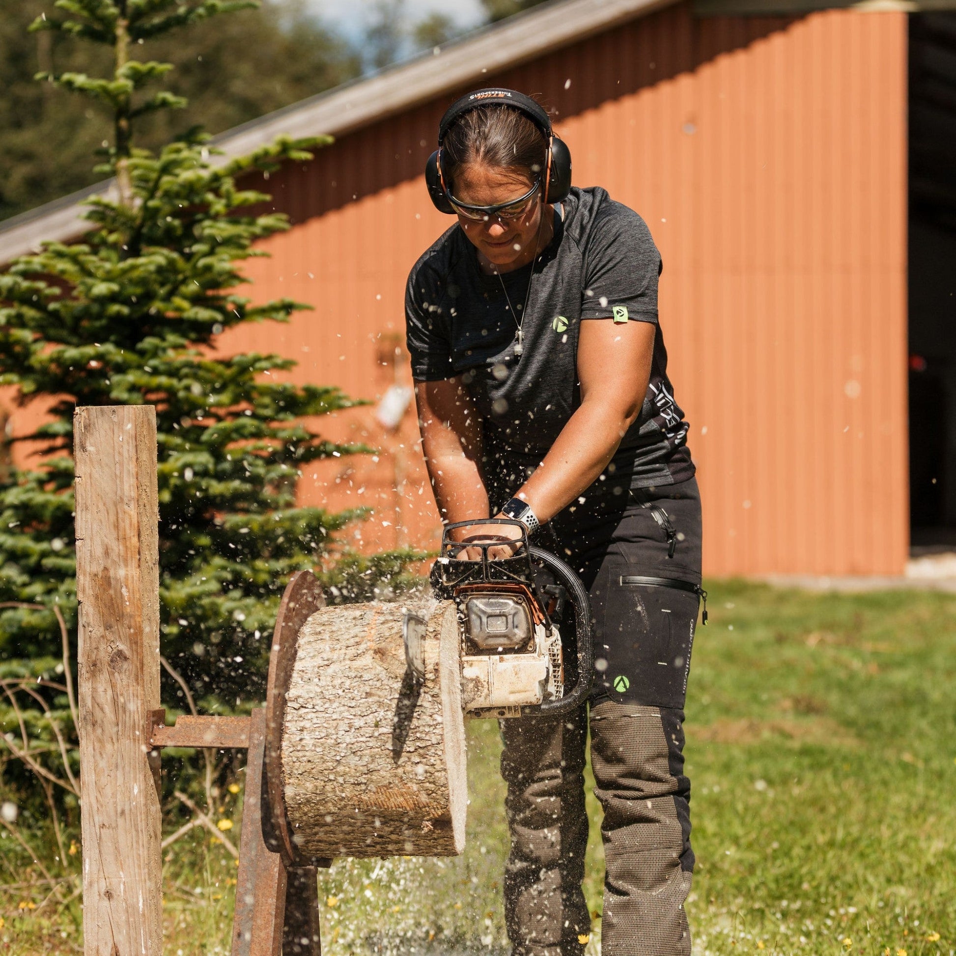 AT4070(F) Breatheflex Pro Women's Chainsaw Trousers Class 1 / Design C - Black - Arbortec Forestwear