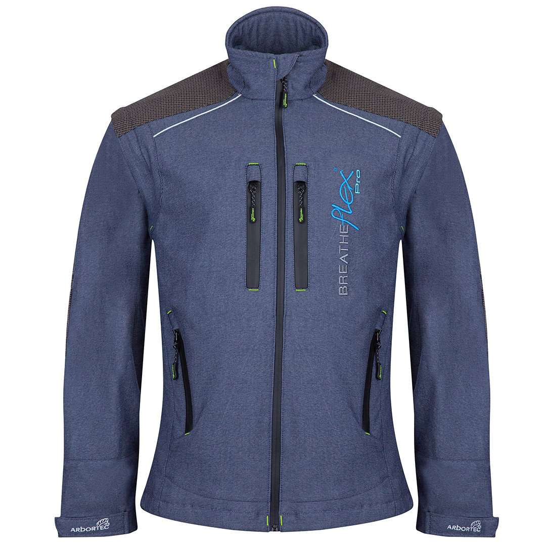 arbortec breatheflex pro work jacket in denim colour - front