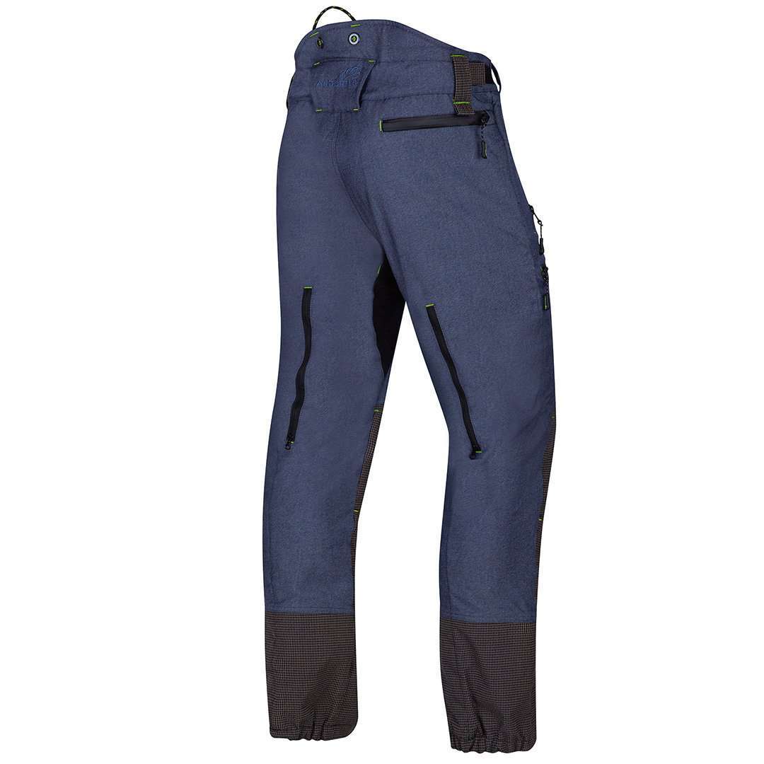 arbortec breathflex pro type a class 1 chainsaw trousers in denim colour - rear angle