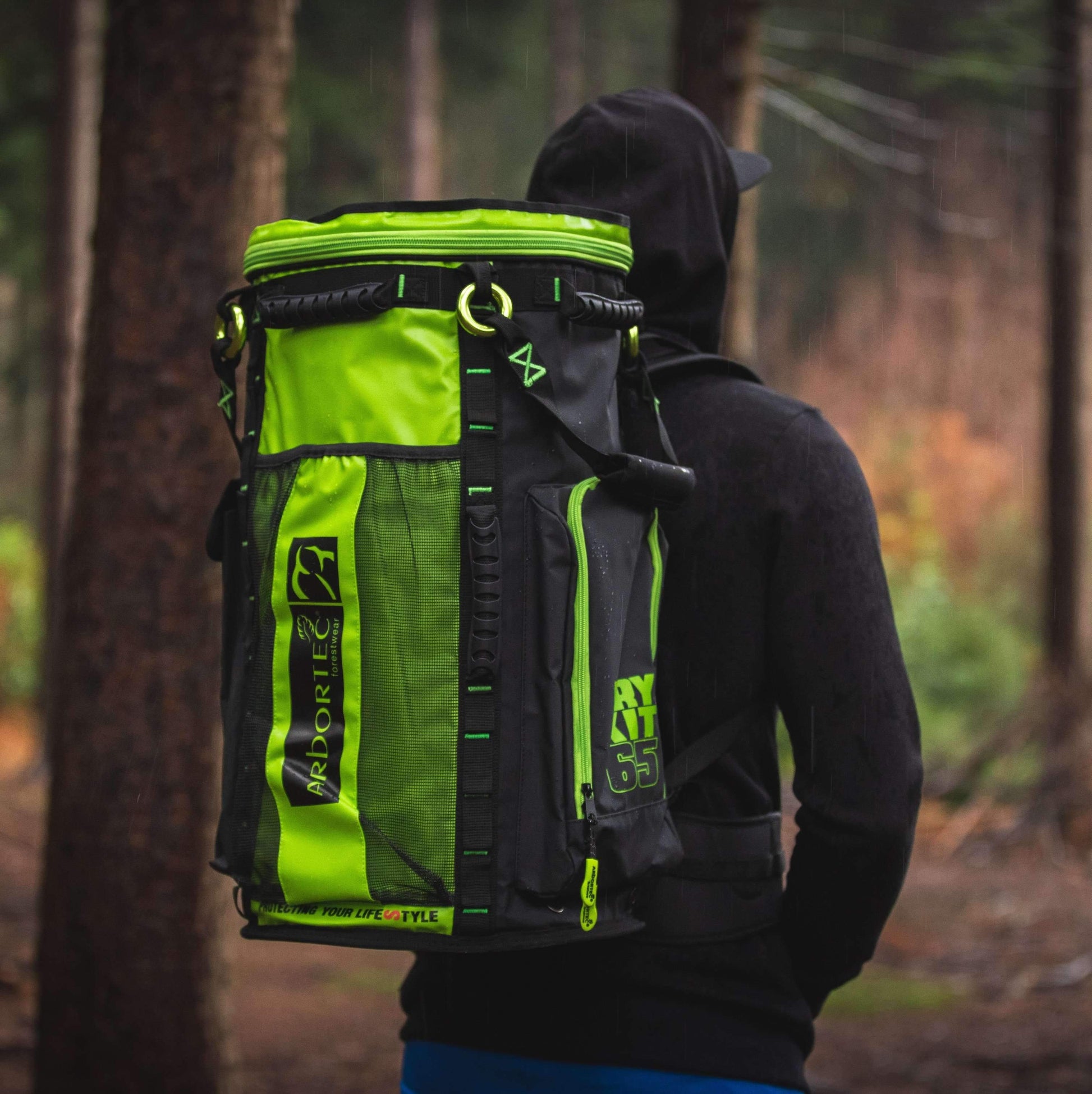 AT107-65 Cobra Rope Bag - Lime 65L - Arbortec Forestwear