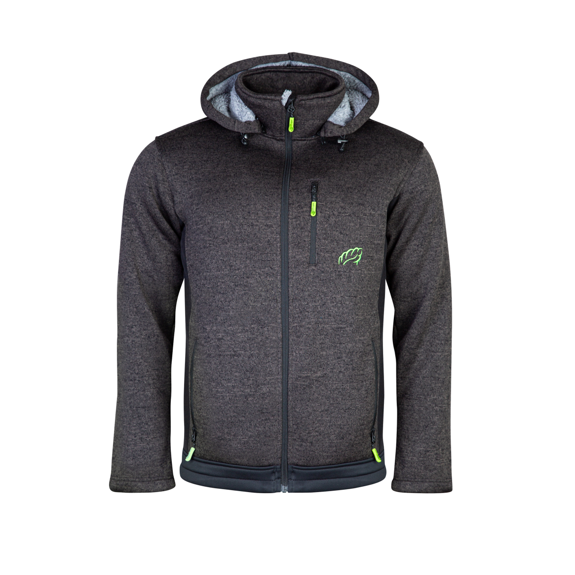 Yeti Knitted Fleece Lined Jacket Grey